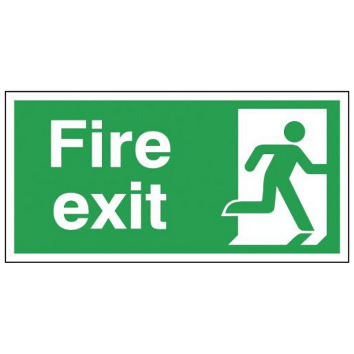 Fire Exit Running Man Right Sign 150mm x 300mm