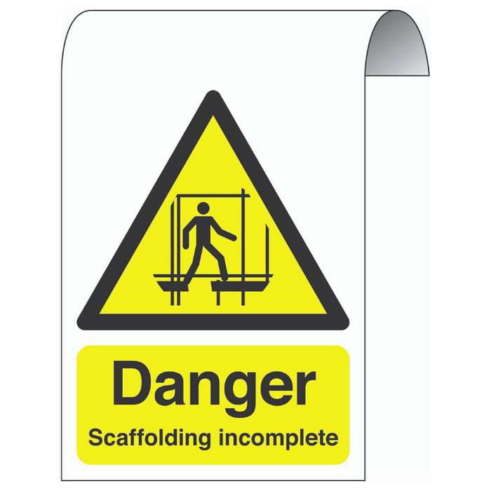 Danger Men Working Overhead fold over sign 500mm x 300mm