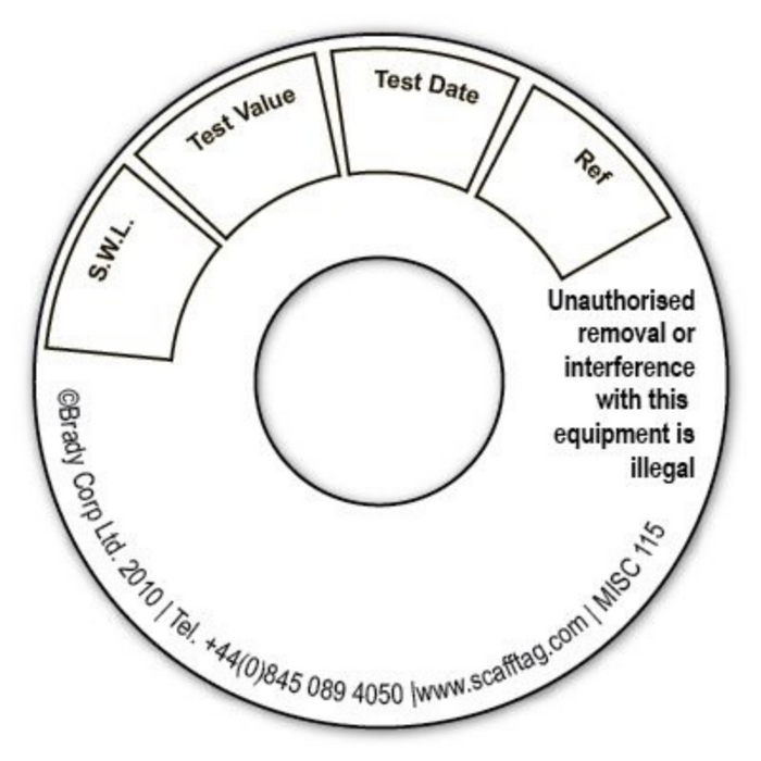 Eyebolt Test Tag (pack of 100)