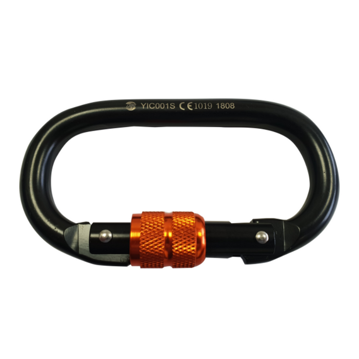 OVAL SCREW-GATE STEEL CARABINER