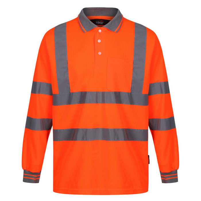 Hi-Viz Long Sleeved Polo Shirt