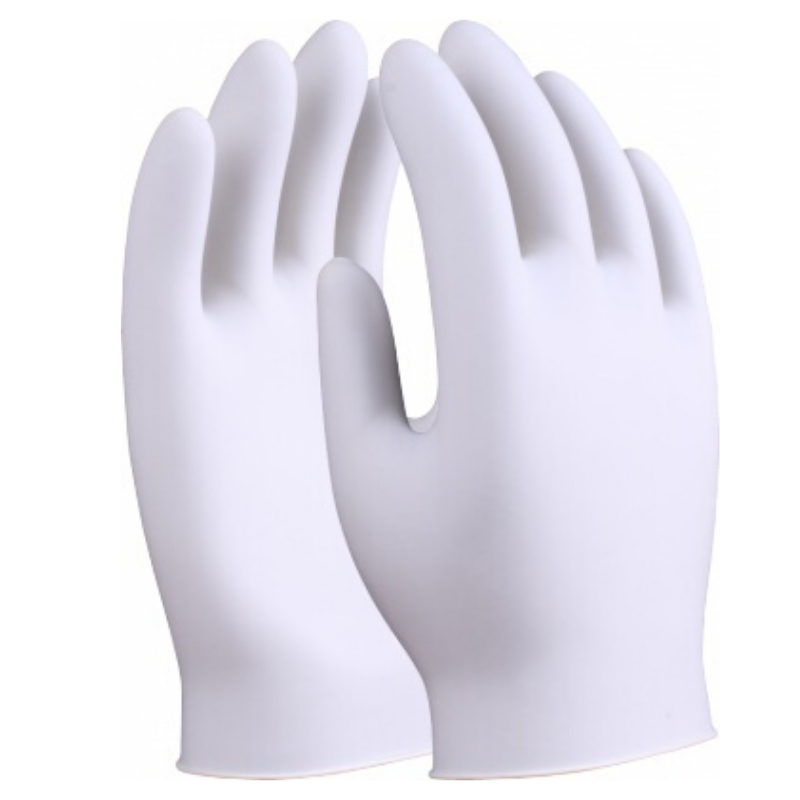 White shop plastic gloves