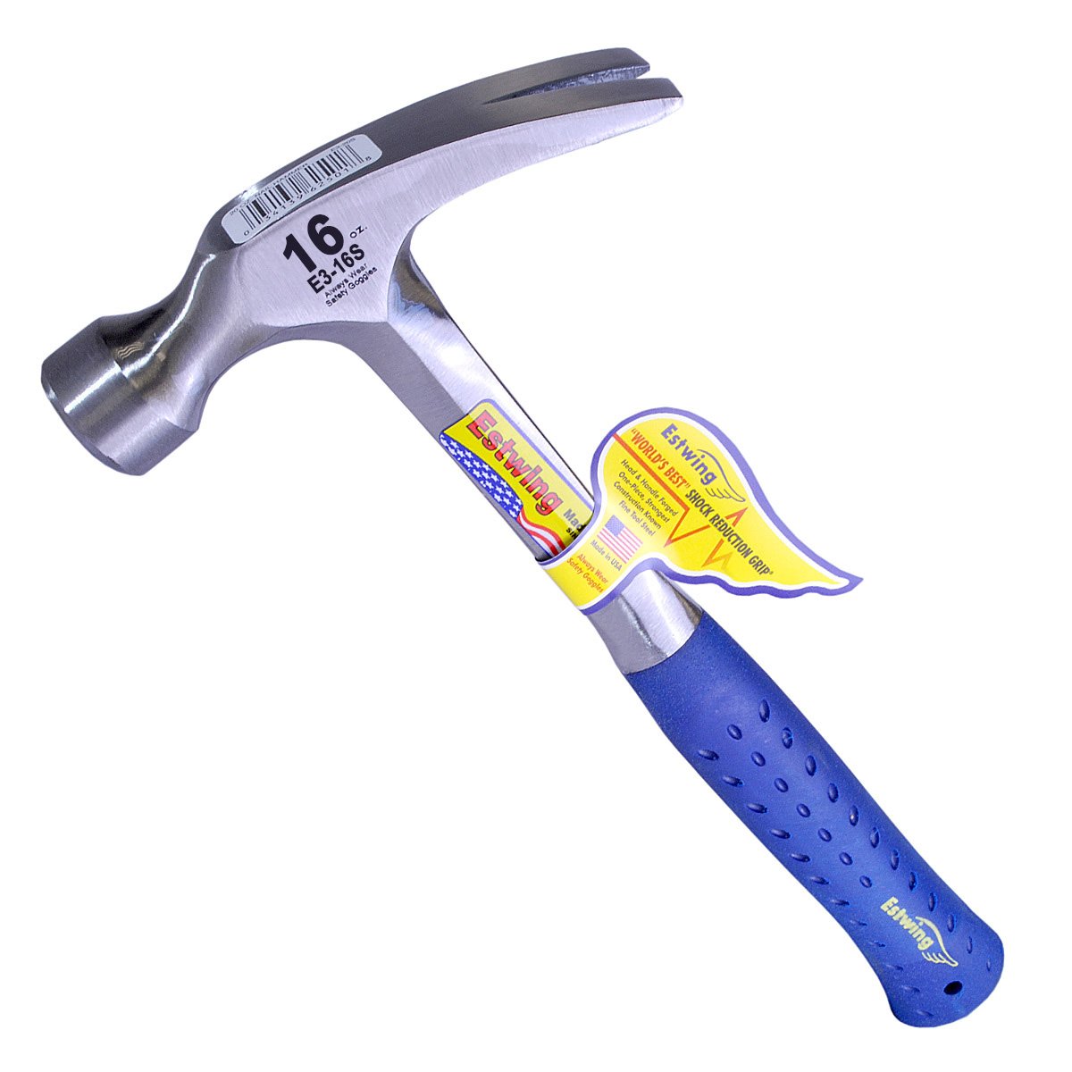 Estwing Straight Claw Hammer 16oz Vinyl Grip BLCCS