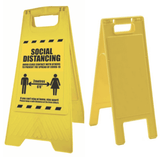 A-Frame Sign Social Distancing - Yellow