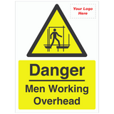 Danger Men Working Overhead Sign 450mm x 300mm