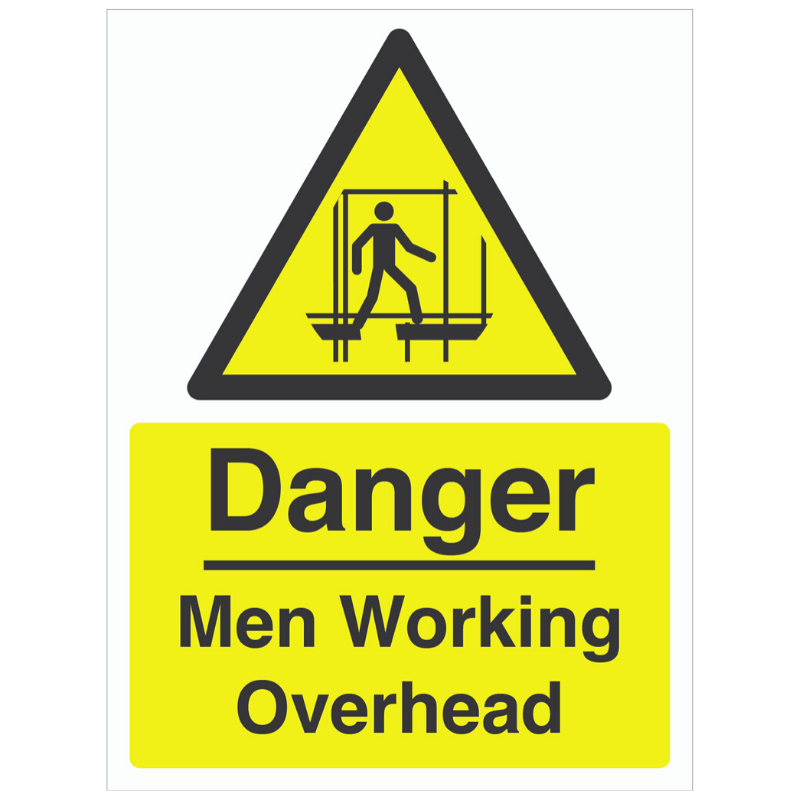Danger Men Working Overhead Sign 450mm x 300mm
