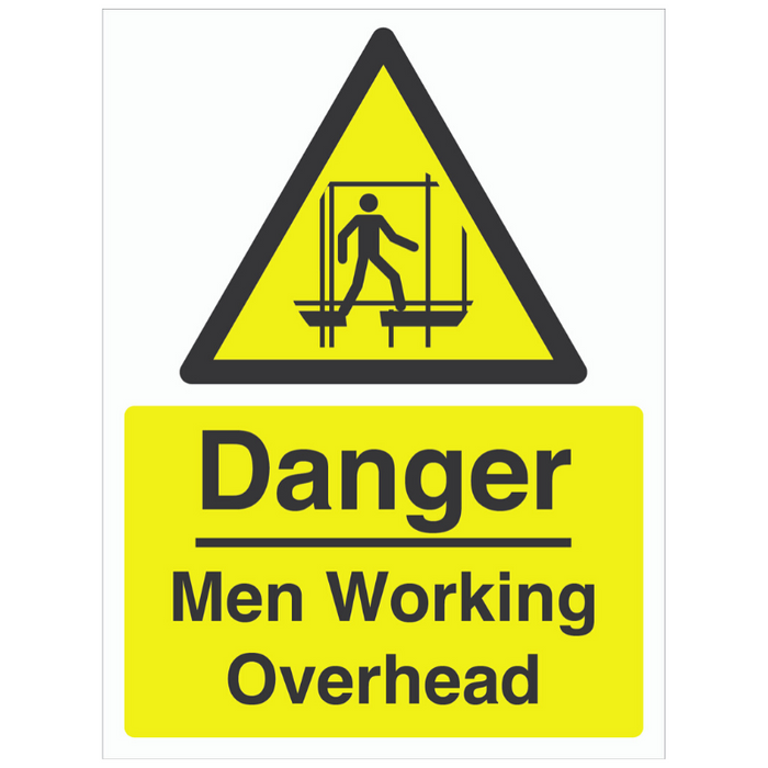 Danger Men Working Overhead Sign 450mm x 300mm