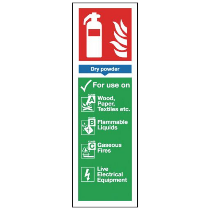 Dry Powder Extinguisher I.D Sign 300mm x 100mm