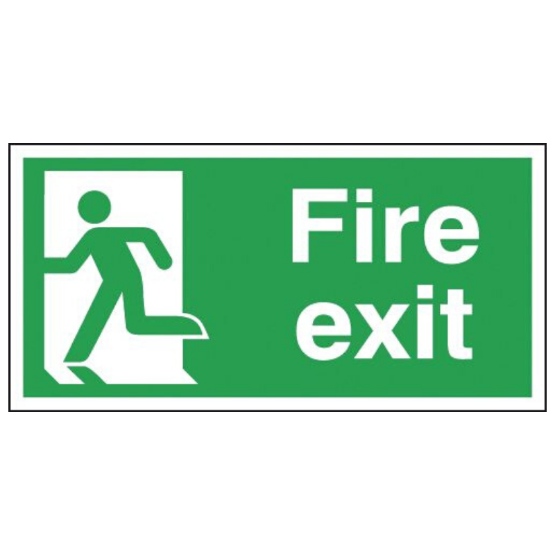 Fire Exit Running Man Left Sign 150mm x 300mm