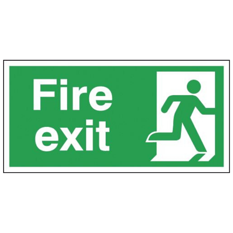 Fire Exit Running Man Right Sign 150mm x 300mm