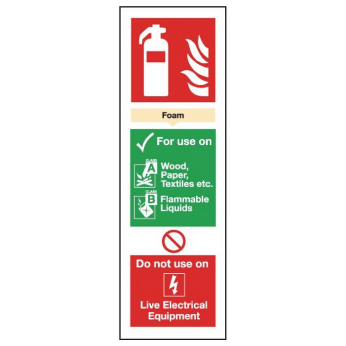 Foam Extinguisher I.D Sign 300mm x 100mm