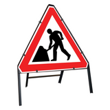 Men at Work Roadworks Clipped Triangular Metal Road Sign - 750mm