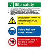 Site Safety No Children Site Safety Sign 800mm x 600mm