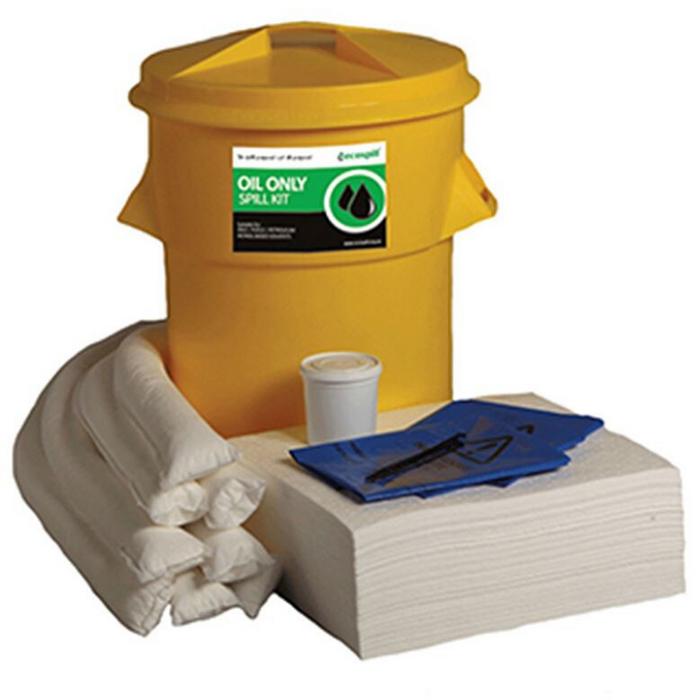 Ecospill Oil Only Spill Response Kit - Circular PE Bin - 90 Litre